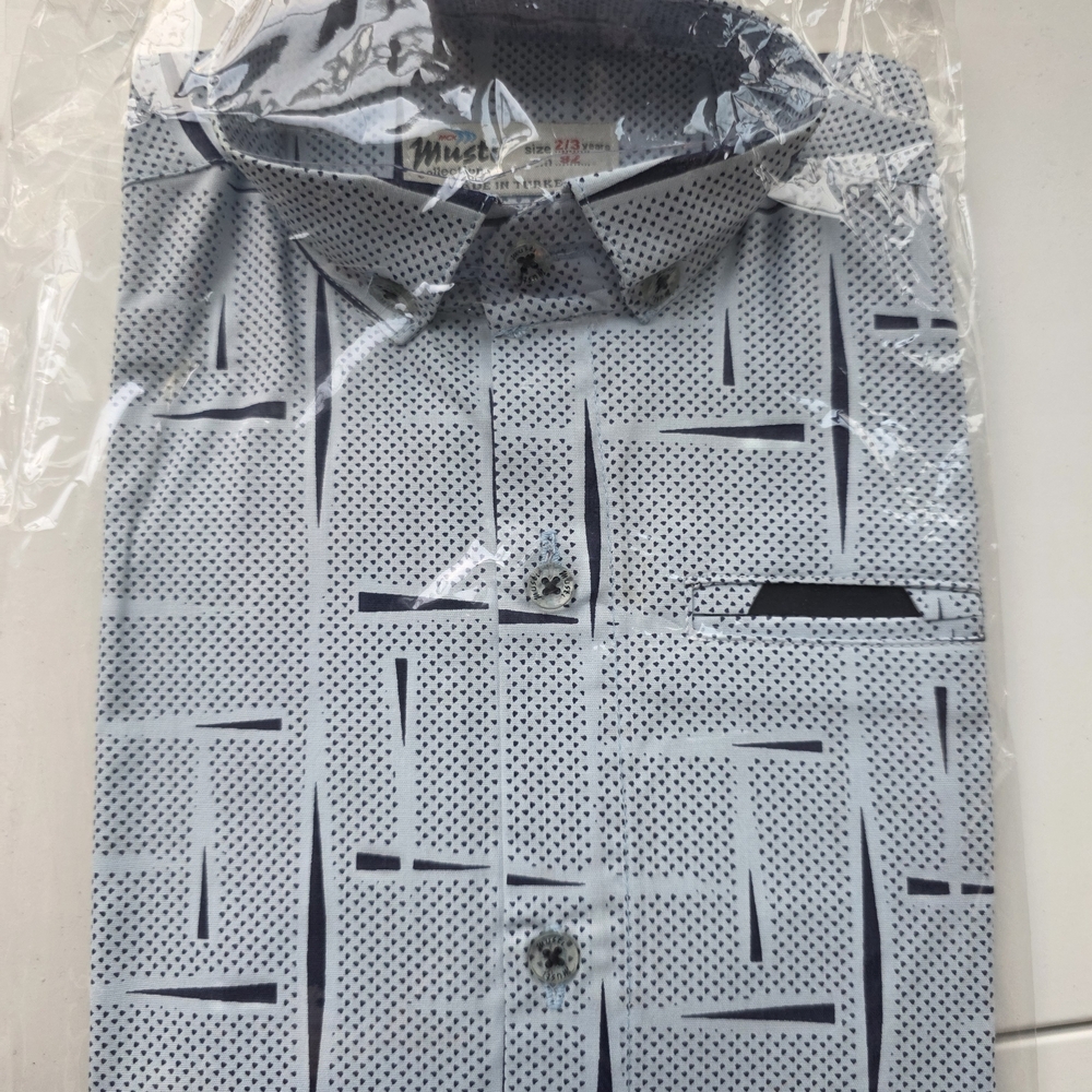 Boy's Stylish Geometric Patterned Shirt